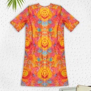 New-Women’s size medium tie dye mesh kimono/swimsuit cover up